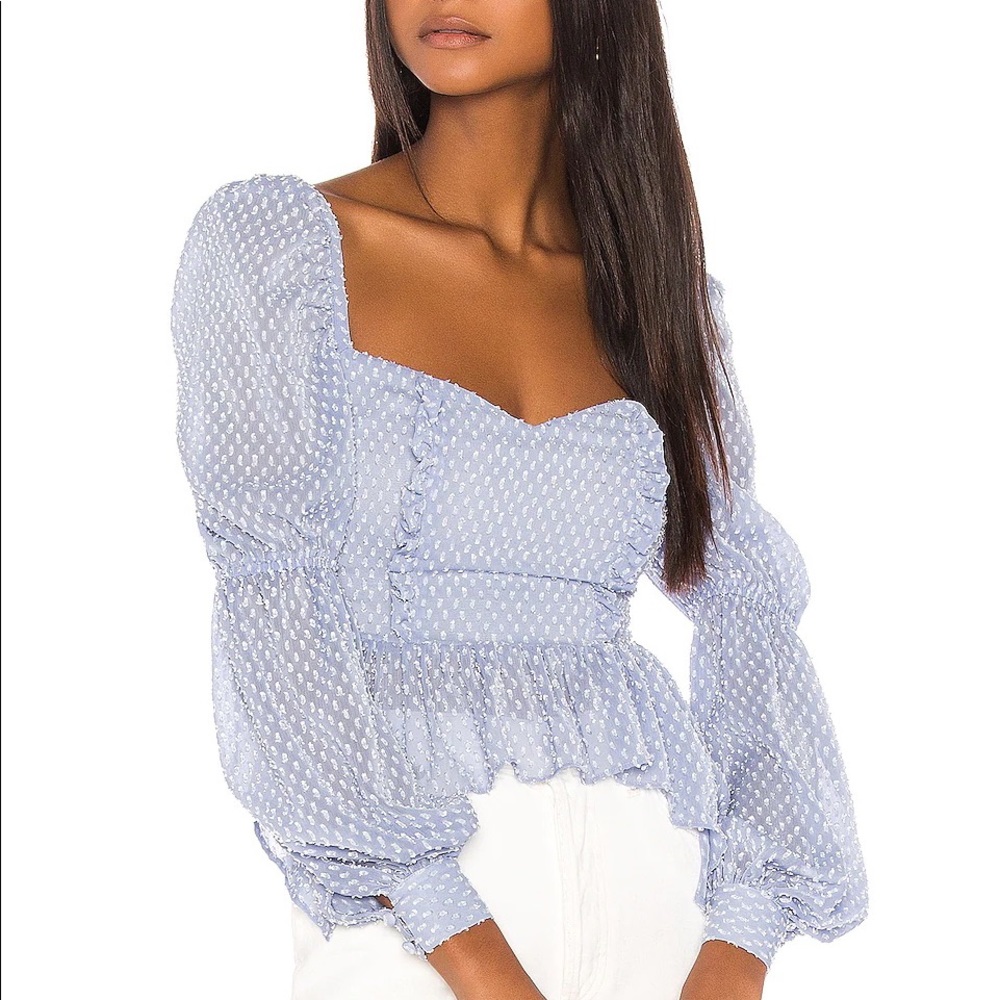 COPY - Revolve X Song of style blue Clara top